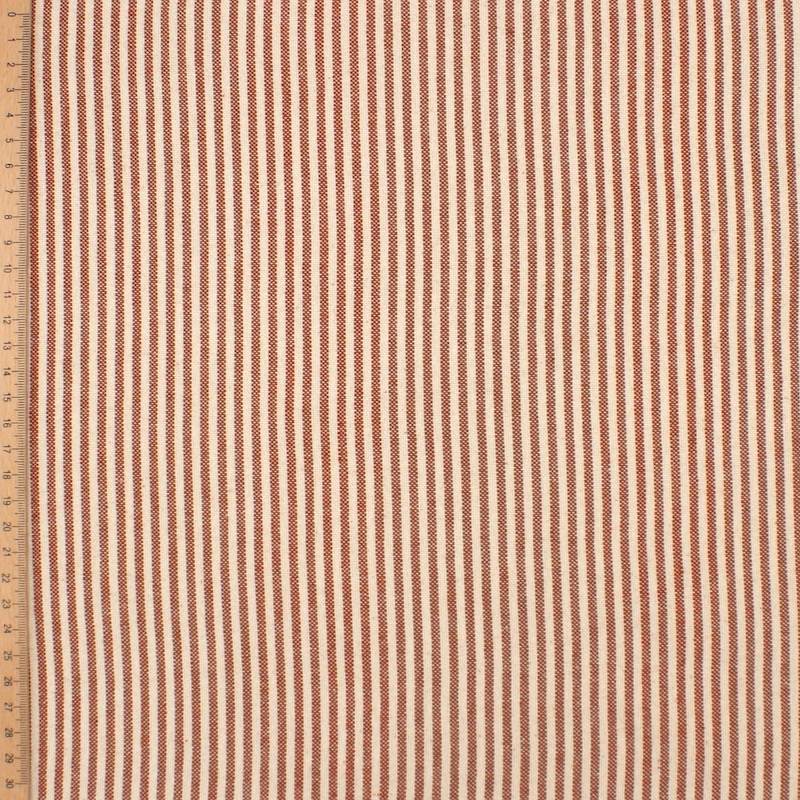 Tissu coton indien rayures - terracota