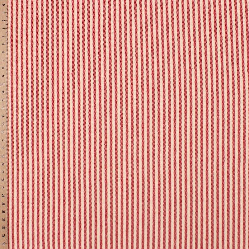 Tissu coton indien rayures - rouge