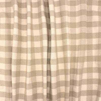 Indian cotton check fabric - ficelle 