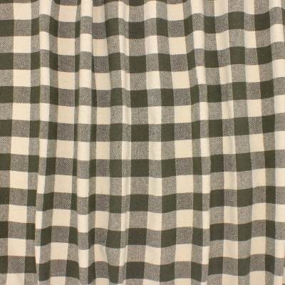 Indian cotton check fabric - khaki