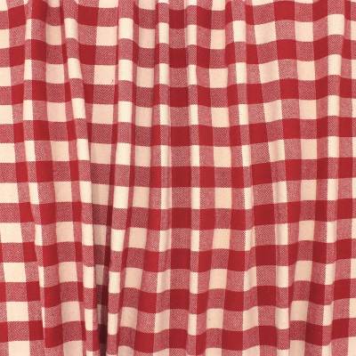 Indian cotton check fabric - red