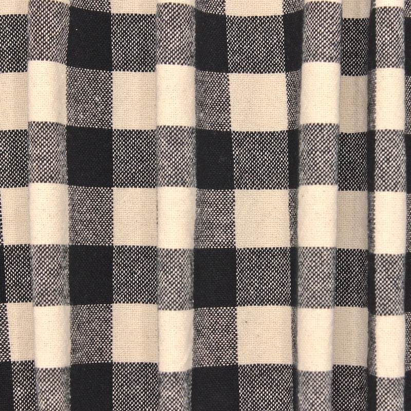 Indian cotton check fabric - black