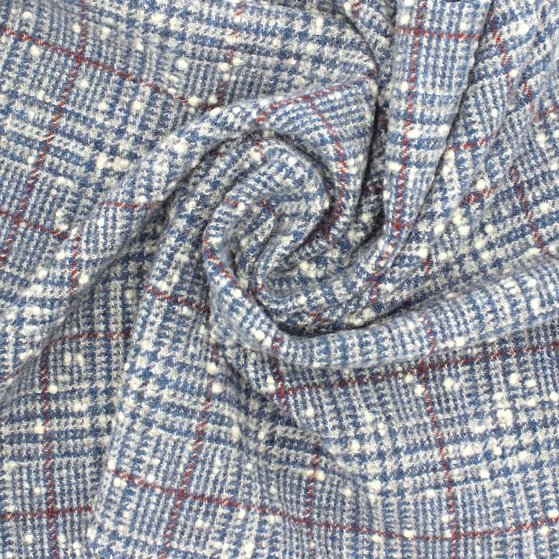 Checkered wool - blue / grey 