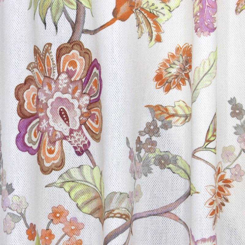 100% cotton fabric with floral print - orange