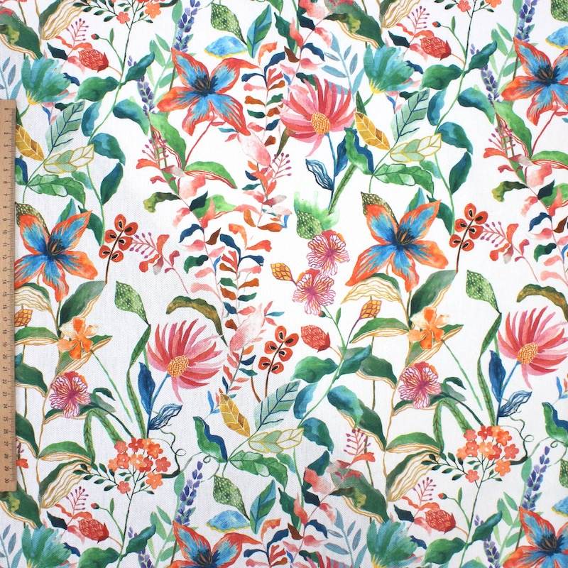 100% cotton fabric with floral print - multicolour