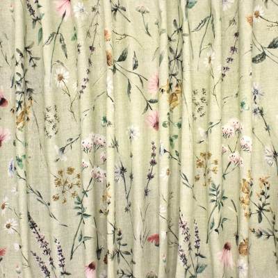 100% cotton fabric with floral print - green