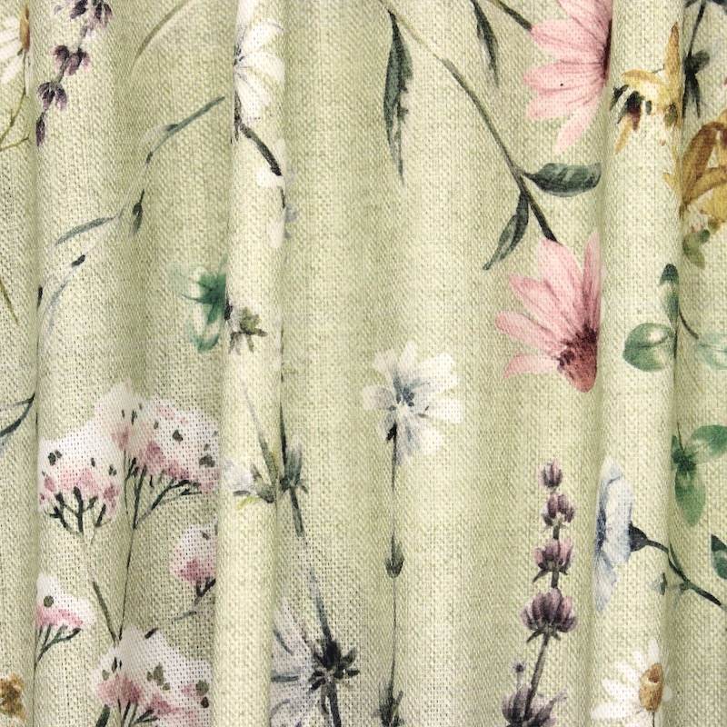 100% cotton fabric with floral print - green