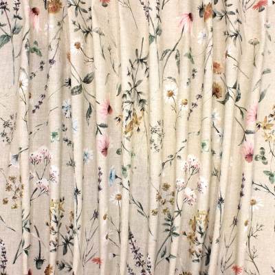 100% cotton fabric with floral print - beige