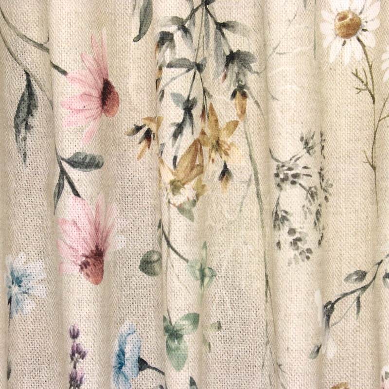 100% cotton fabric with floral print - beige