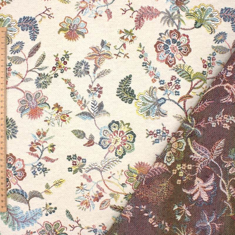 Floral jacquard fabric - multicoloured