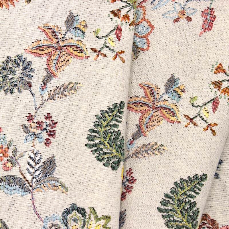 Floral jacquard fabric - multicoloured