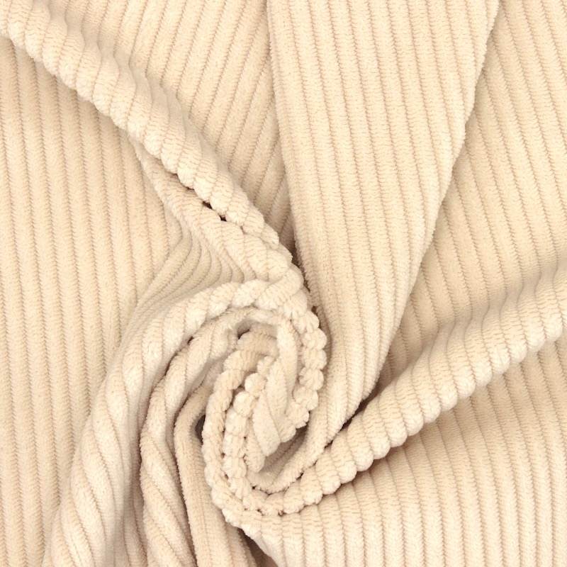 Stretch corduroy fabric - creme