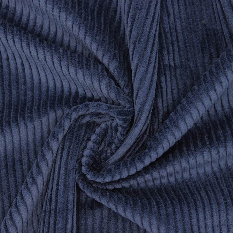 Stretch corduroy fabric - navyblue