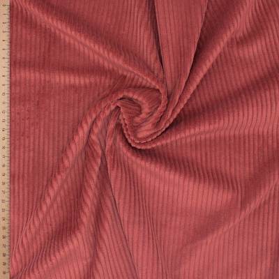 Stretch corduroy fabric - Brick-colored