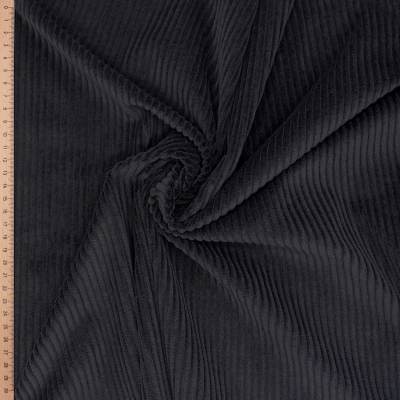 Stretch corduroy fabric - black