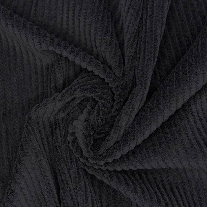 Stretch corduroy fabric - black