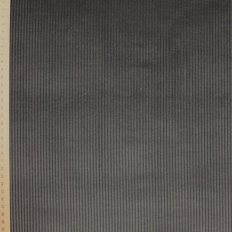 Velvet with thick ridges - grey-green