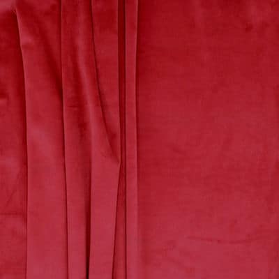 Velvet upholstery fabric - cherry red