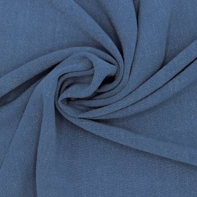 Plain viscose and linen fabric - denimblue