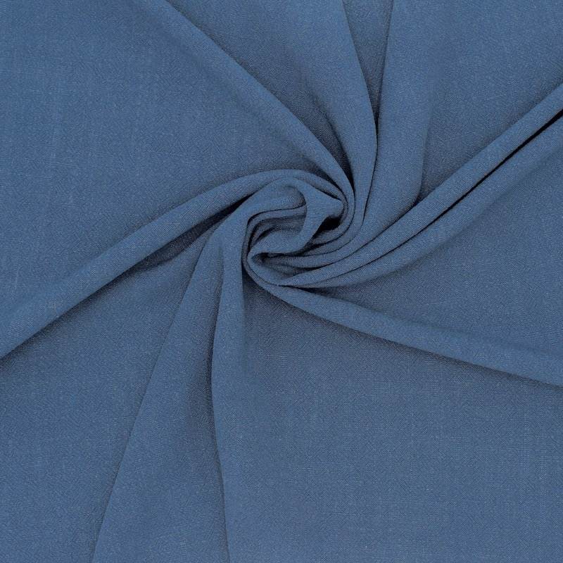 Plain viscose and linen fabric - denimblue