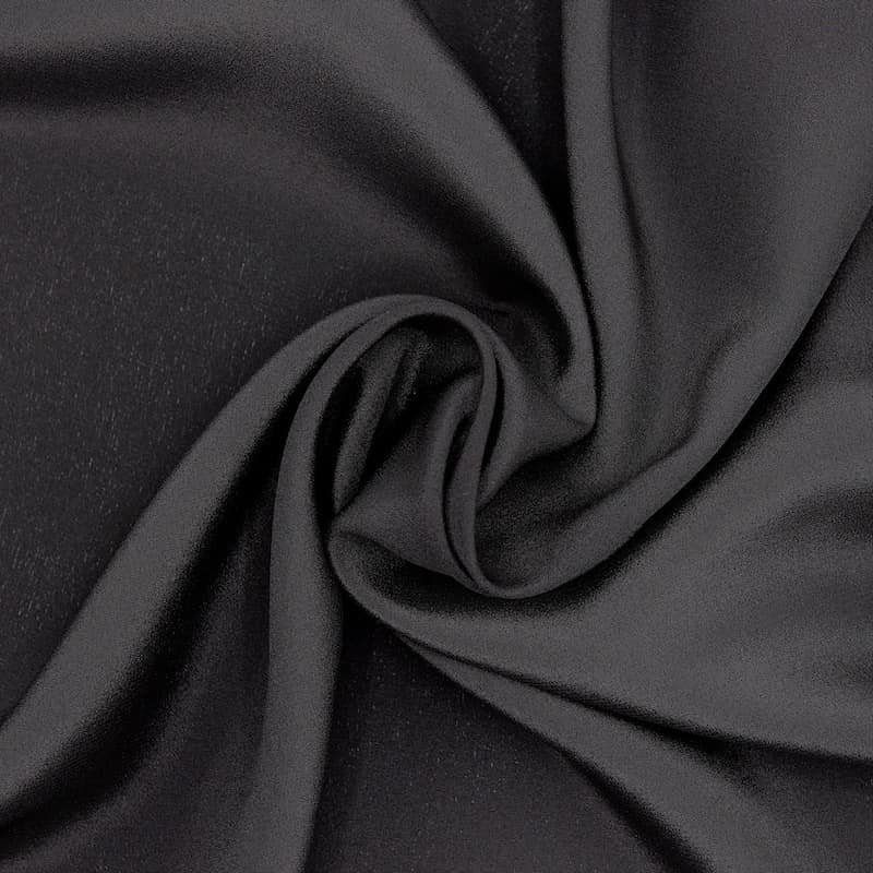 Satin crêpe 100% silk - black