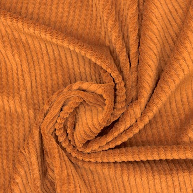 Stretch corduroy fabric - Rust-colored