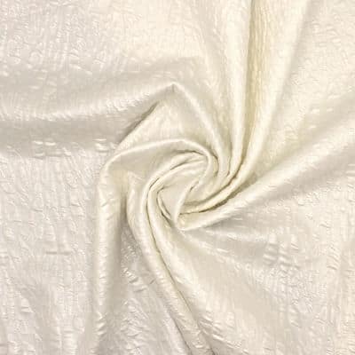 Tissu maille jacquard effet irisé - blanc cassé