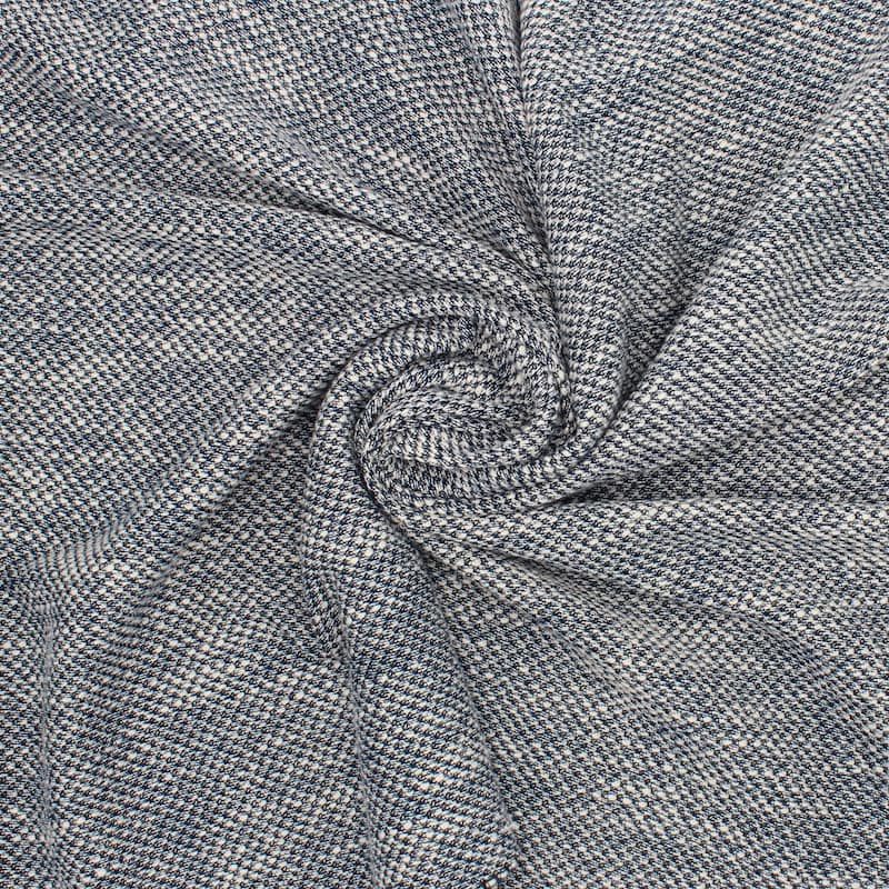 Cotton jacquard fabric - navy blue 