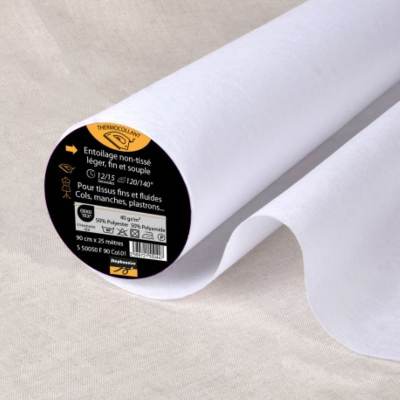 Toile thermocollant non tissée - blanc