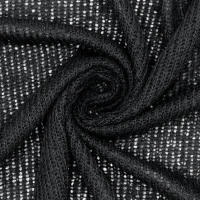 Tissu maille type tricot noir