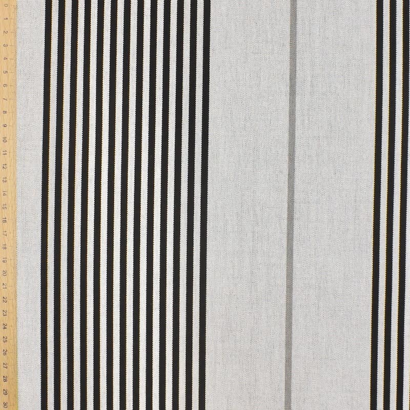 Striped outdoor fabric - grey / black