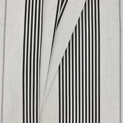 Striped outdoor fabric - grey / black