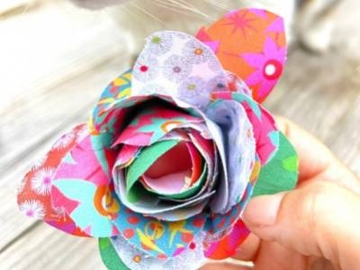 DIY - la rose en tissus sans couture